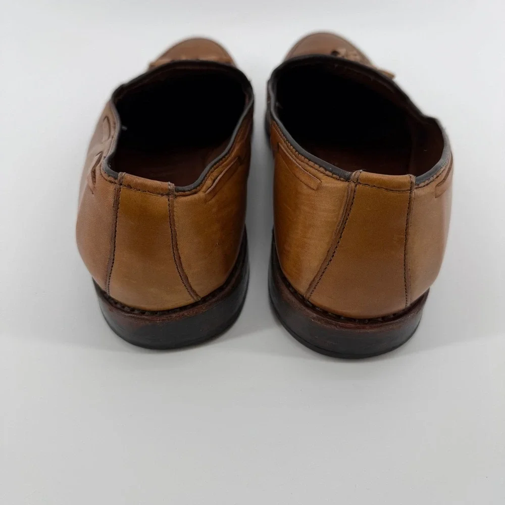 Allen Edmonds Grayson Mens 9 EEE Tan Leather Tassel Loafers Dress Shoes USA